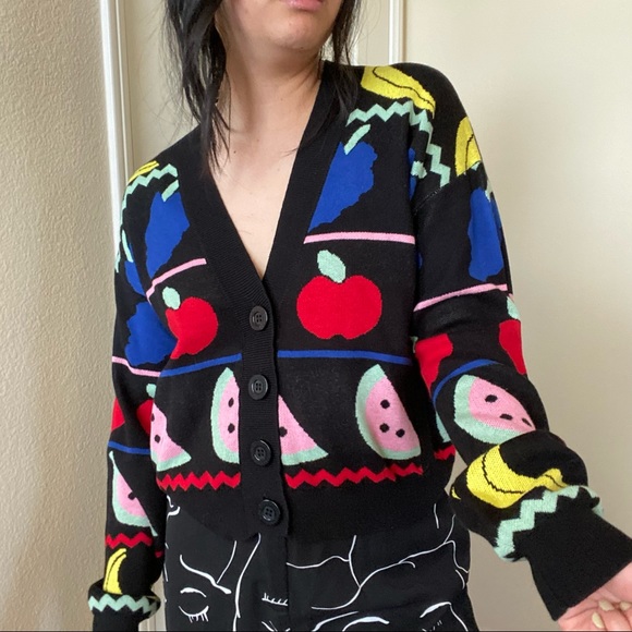 Nwt Lazy Oaf Fruit Machine Cardigan 